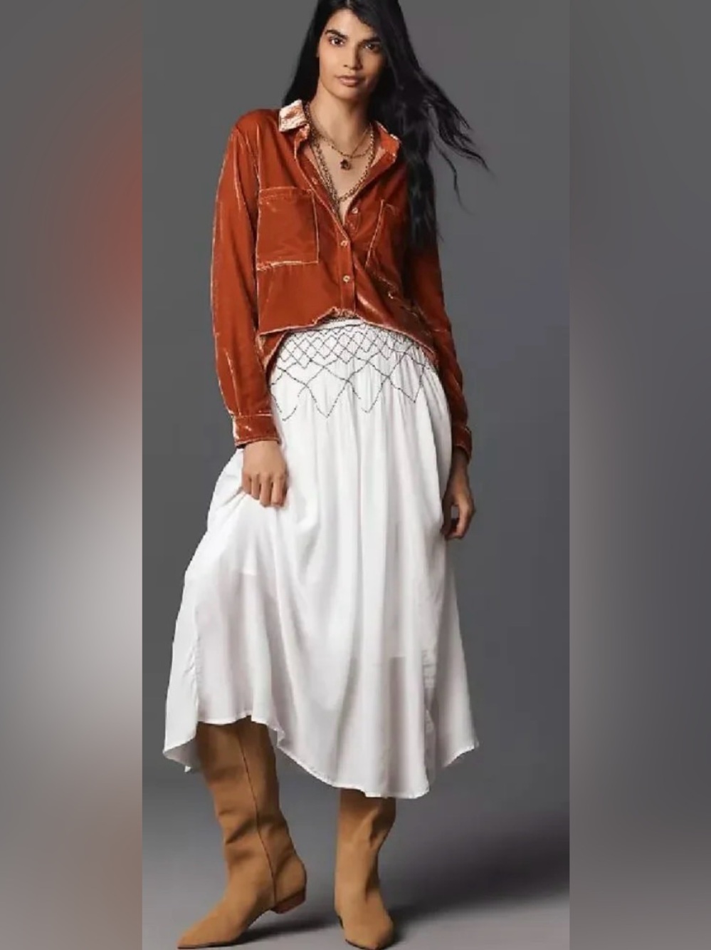 PILCRO ANTHROPOLOGIE Hadley Relaxed Button Down Velvet Top